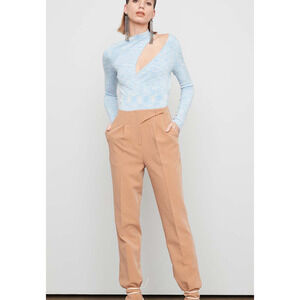 ATOIR Pants Women 2‎ Brown THE COMET High Waist Slim Leg Trouser Career Office